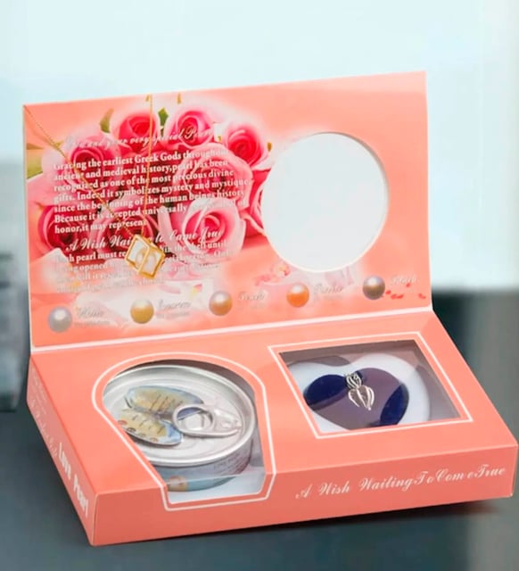 Mini Peluş Ayıcıklı İstiridye İçinde Gerçek İnci Kolye
